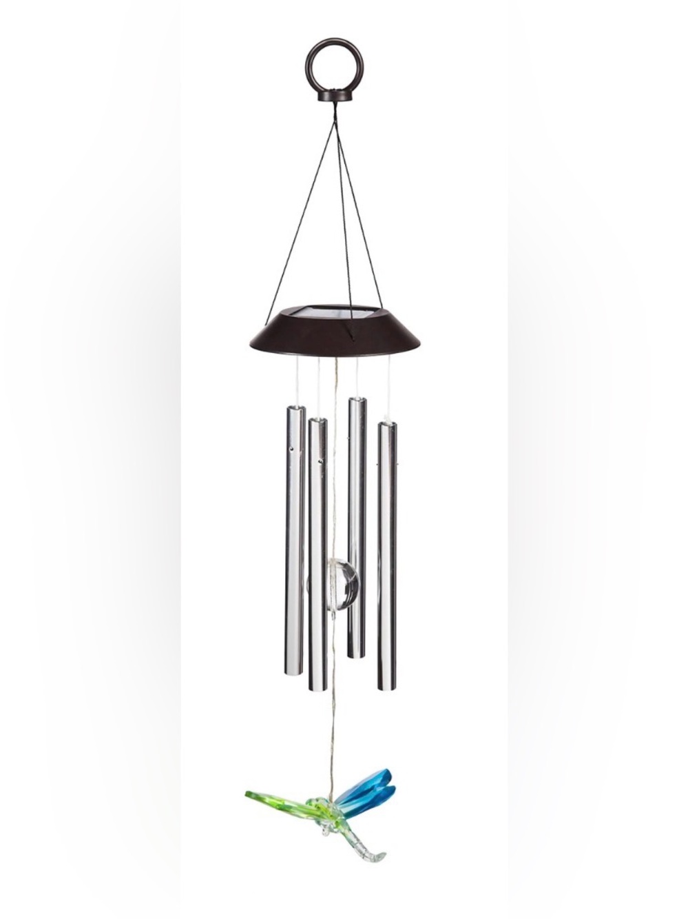 Solar Wind Chime with Blue & Green Dragonfly BRAND NEW